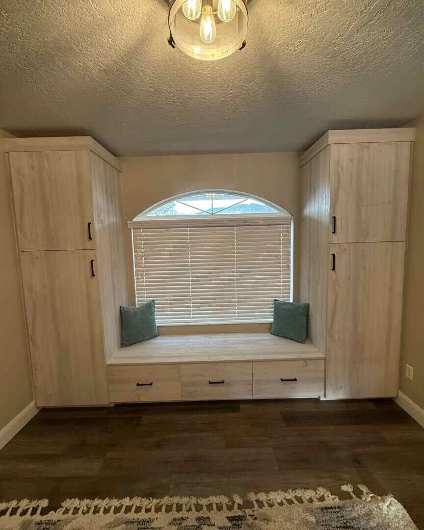 Window Seat & Bookcases